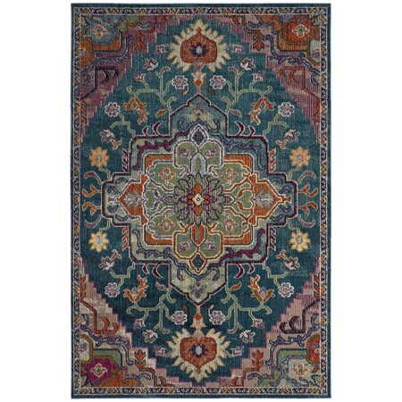 Safavieh Crystal Power Loomed Rectangle Area Rug Teal & Rose - 5 x 8 ft. CRS501T-5